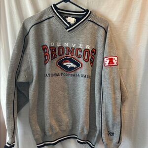 Men’s large Denver Broncos vintage vneck sweatshirt